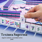 Juego de 160 azulejos de Mahjong americanos solamente, azulejos del zodiaco de 4 capas, diseño patentado de I+D hecho a medida para viajes de juego en casa (sin estuche ni chips)