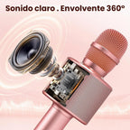 BONAOK - Micrófono inalámbrico Bluetooth para karaoke, 3 en 1; máquina altavoz con micrófono portátil de mano para todos los teléfonos inteligentes, regalos para niñas, niños, chicos y adultos de