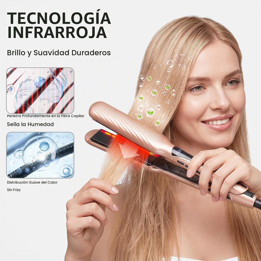 YEGUBEGU Flat Iron Hair Straightener with 1.6" Infrared Ceramic Wid...