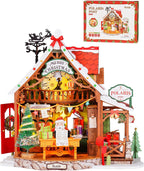 Rolife Kit de casa de muñecas en miniatura de Navidad, casa de bricolaje de