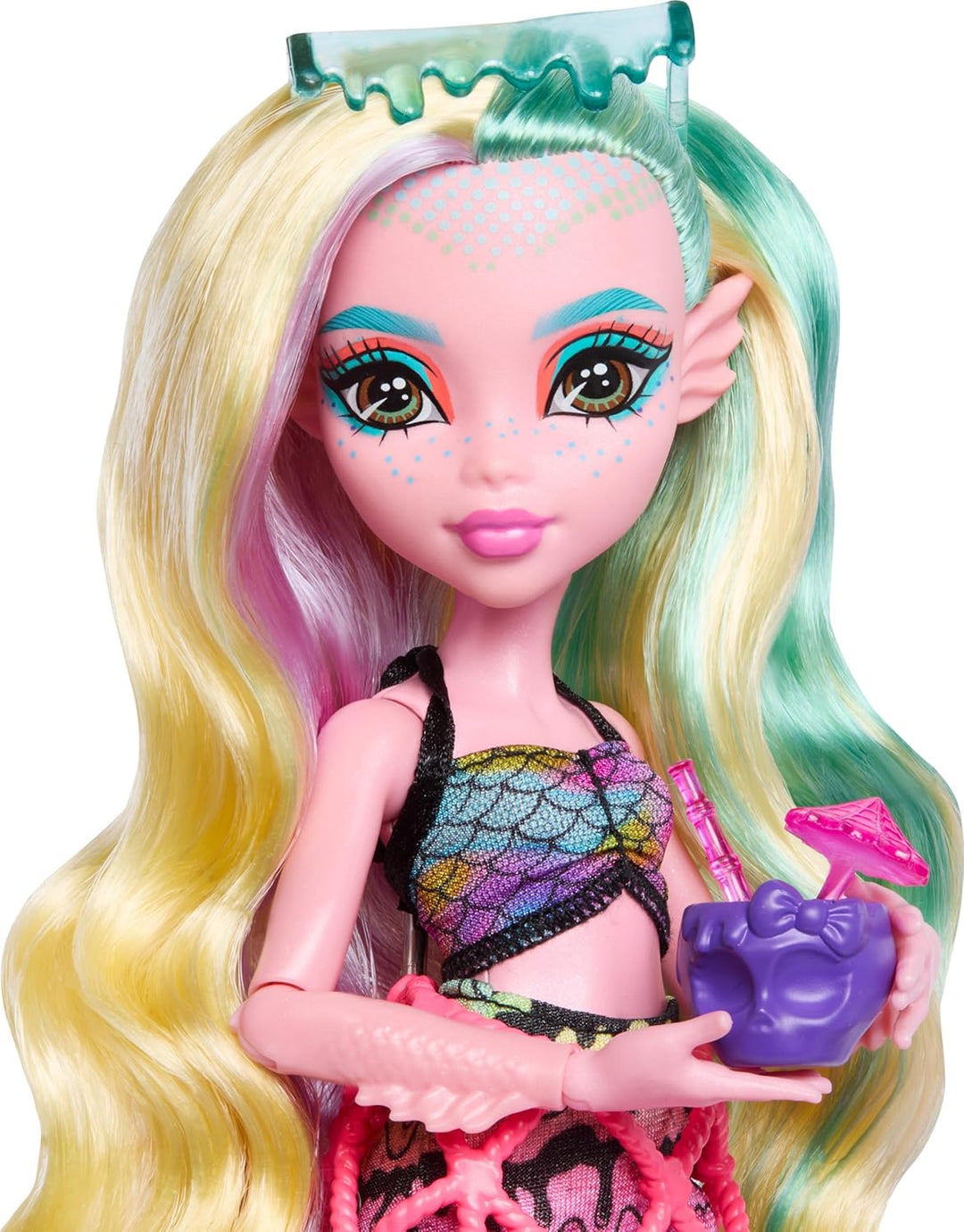 Monster High Muñeca y juego Lagoona Blue Scare-adise Island Snack S...