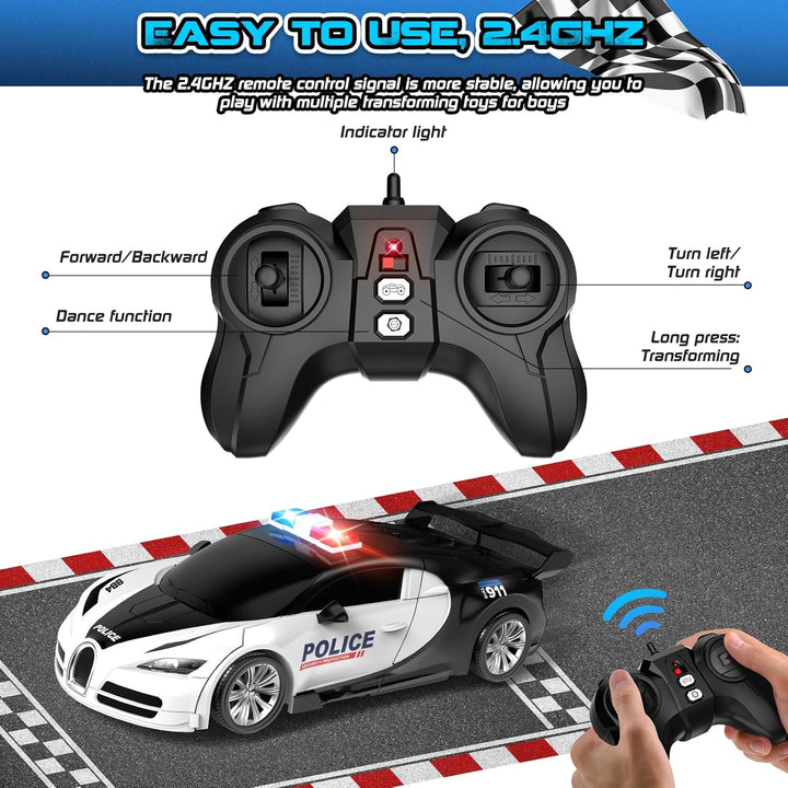 AONEPTR Auto de control remoto, un clic que se convierte en robot,...