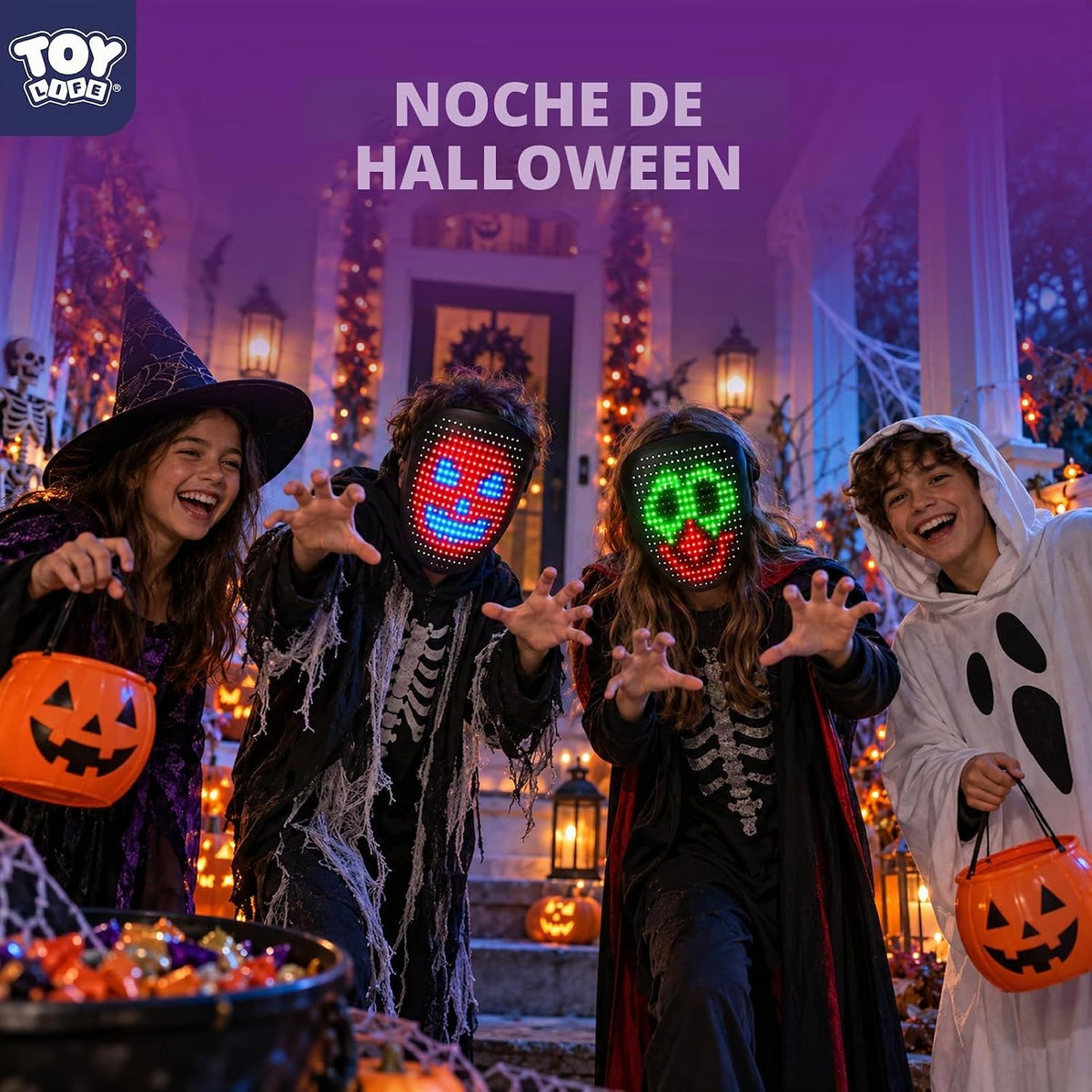 TOY Life - Máscara LED con 60 opciones de visualización para niños y