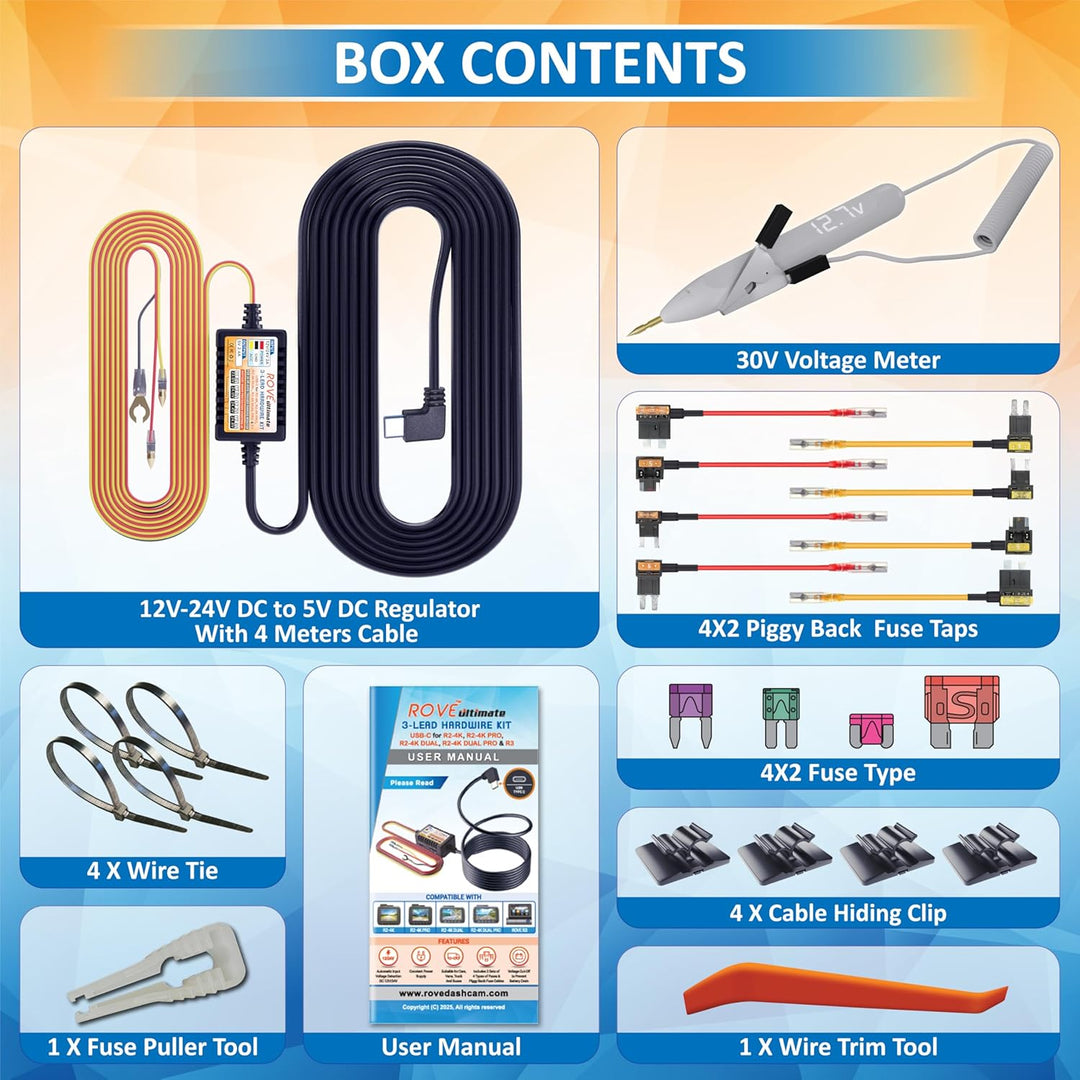 Kit de cableado para cámara de salpicadero ROVE Ultimate