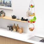 Simple Houseware - Cesta colgante para frutas de 3 niveles, bronce