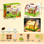 Kit de cultivo de plantas para niños, juego de terrario de invernadero, educativo, ciencia, bricolaje, jardín, invernadero, con panel solar, kit de jardinería interior
