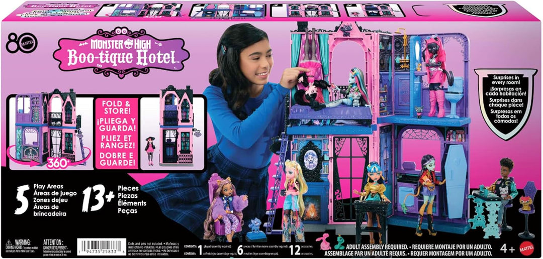 Monster High Boo-tique Hotel Casa de Muñecas, juego plegable con so...