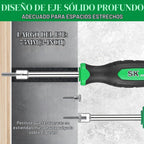 SK Juego de destornilladores de tuercas SAE de 7 piezas, eje sólido de 3
