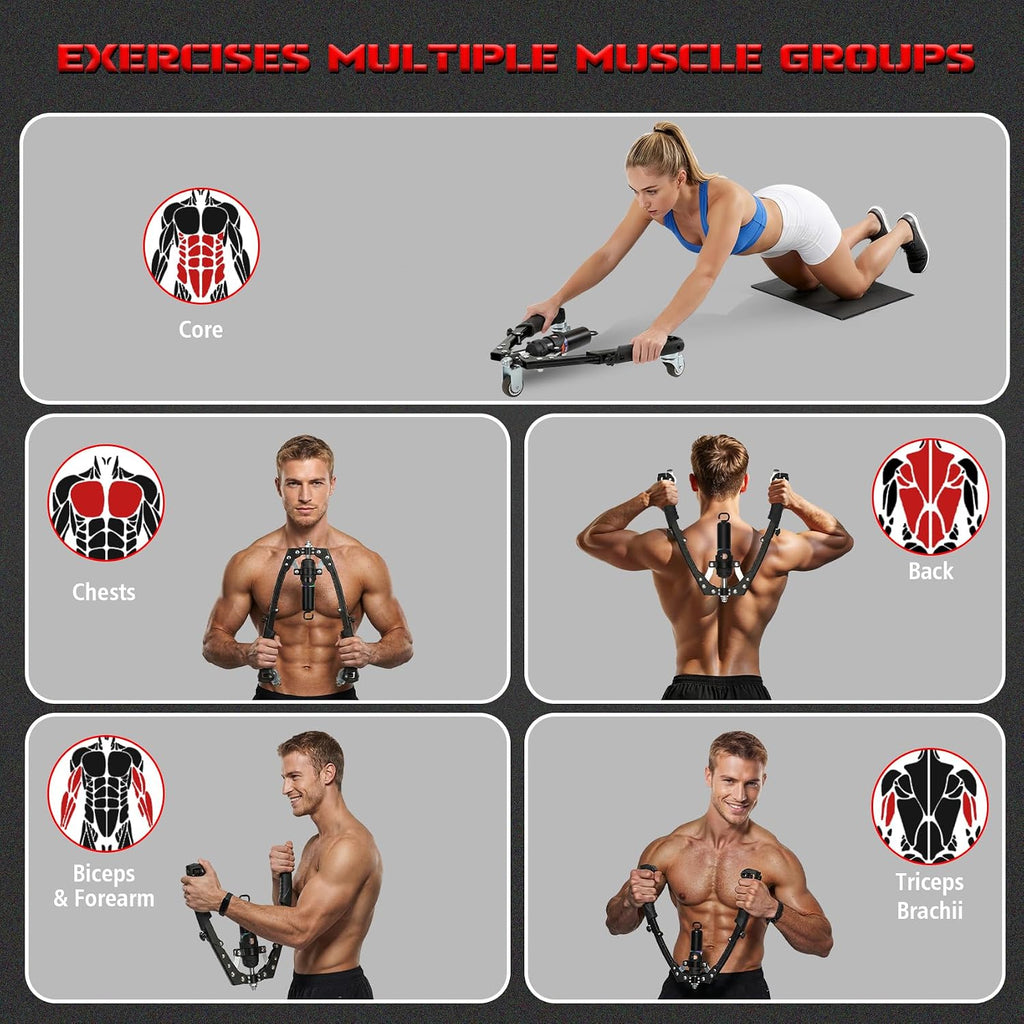 Entrenador de brazo Twister, potencia hidráulica ajustable 22-440lbs con