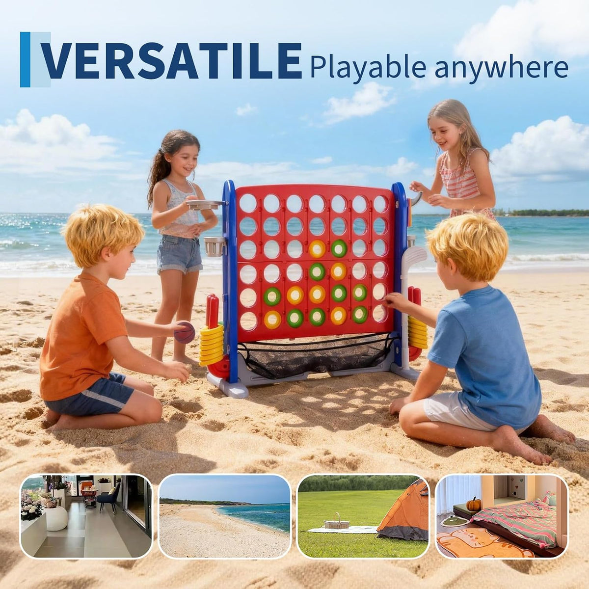 Juego gigante 4 en una fila, altura ajustable al aire libre conecta cuatro