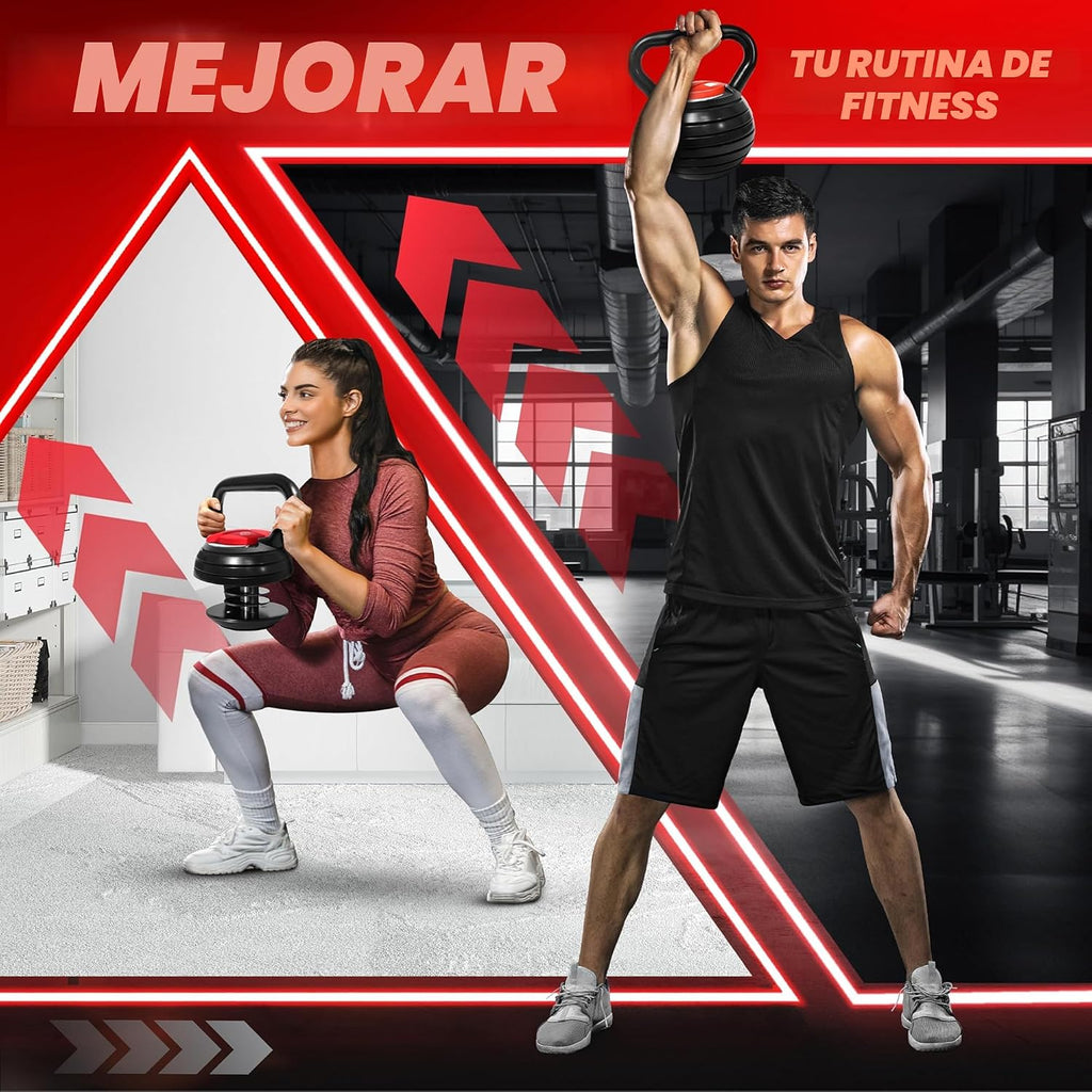 Yes4All Juego de Kettlebells Ajustable, Kettlebell para Entrenamiento de Fuerza