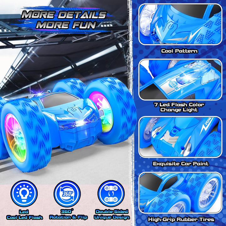 Wupuaait Auto a control remoto para niños, autos de acrobacias a co...