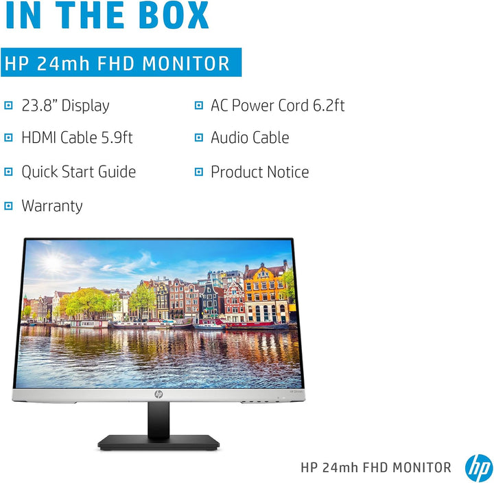 HP Monitor FHD de 24 mh - Monitor de computadora con pantalla IPS d...