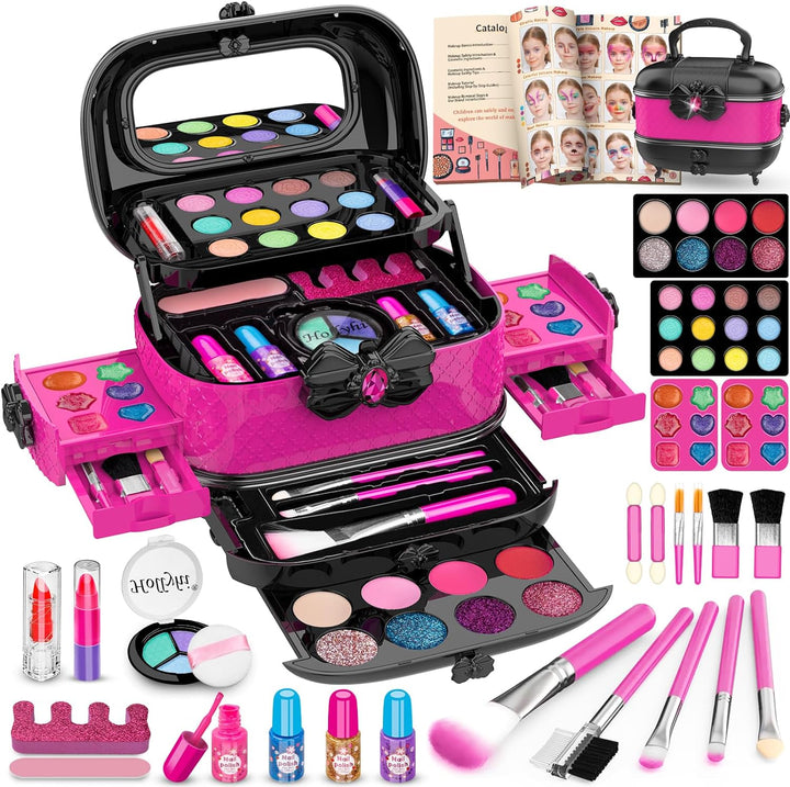 Hollyhi Kit de maquillaje de 58 piezas para niña, juguetes de princ...
