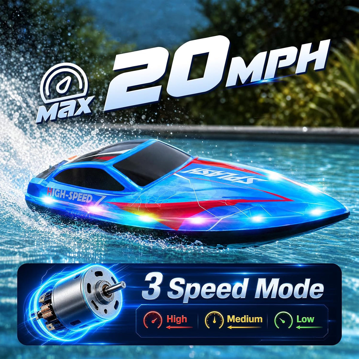 Barcos de control remoto de barco RC para niños y adultos 20 MPH