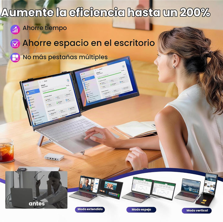 CIDETTY Extensor de pantalla para portátil de 0.27 pulgadas, ultraf...