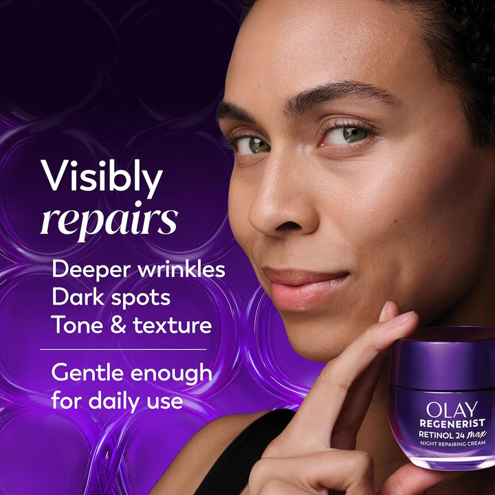 Olay Crema de noche de retinol para mujer, MAX, antienvejecimiento,...