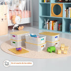 Ohmlove 6 Pack Plastic Storage Baskets con Bamboo Lids para Organization
