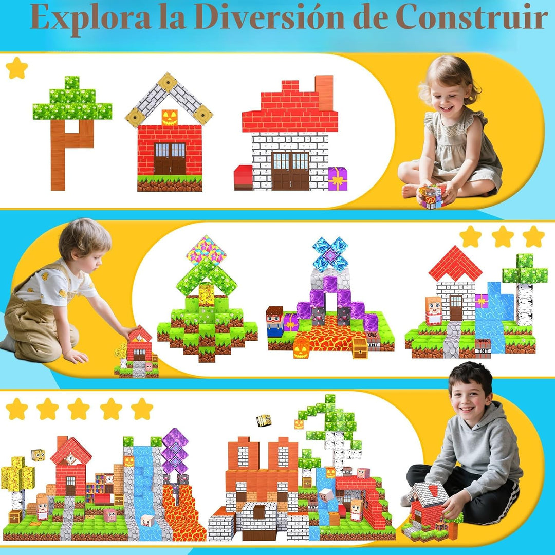 EchoPlan 200 bloques magnéticos, bloques de construcción magnéticos...