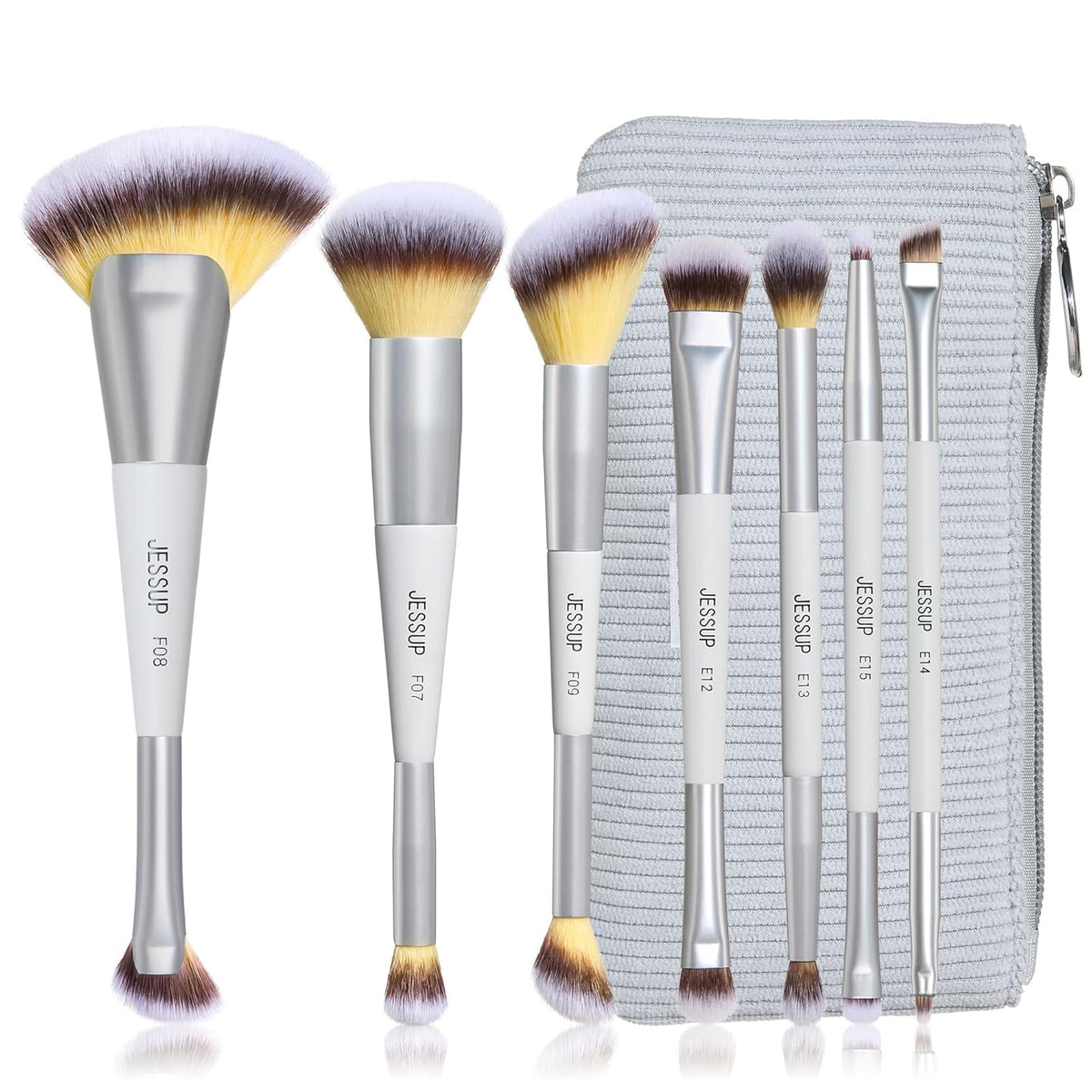 Jessup Juego de 7 brochas de maquillaje de doble extremo