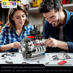 Mould King Kit de modelo de motor V8 10171, mini kits de motor V8 que funciona, construye tu propio motor de modelo de automóvil con motor, bloques de construcción coleccionables para adultos