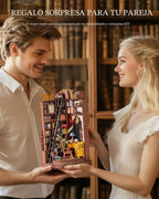 Rolife Kit de Rincón de Libros DIY Estudio de Esquina Silenciosa, Rompecabezas 3D Sujetalibros Británico Creativo Decoración de Estantería para Adultos, Kits en Miniatura de Casa Pequeña Kits de