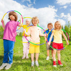Hymaz Aros de ejercicio para niños, paquete de 4/8/12 anillos de aro desmontables y de tamaño ajustable de color para gimnasio al aire libre, equipo de agilidad para perros, juegos de fiesta deportiva