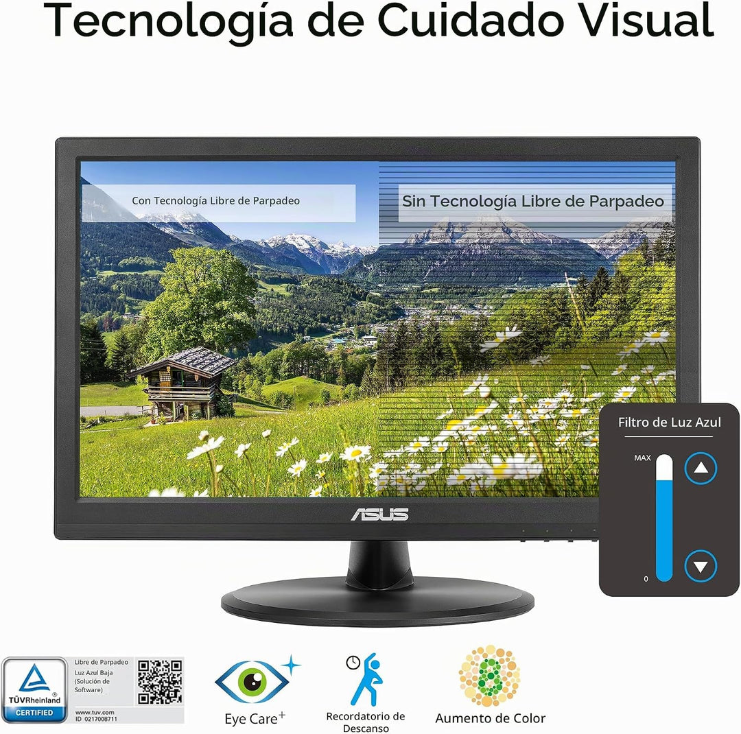 ASUS Monitor táctil 1080P de 15.6 pulgadas (VT169HE) - Full HD, pan...