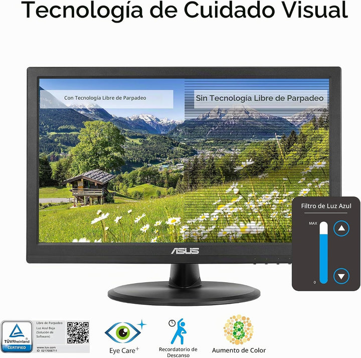 ASUS Monitor táctil 1080P de 15.6 pulgadas (VT169HE) - Full HD, pan...
