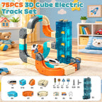 Juego de tren eléctrico, 75 piezas de cubo 3D que desafía la gravedad de