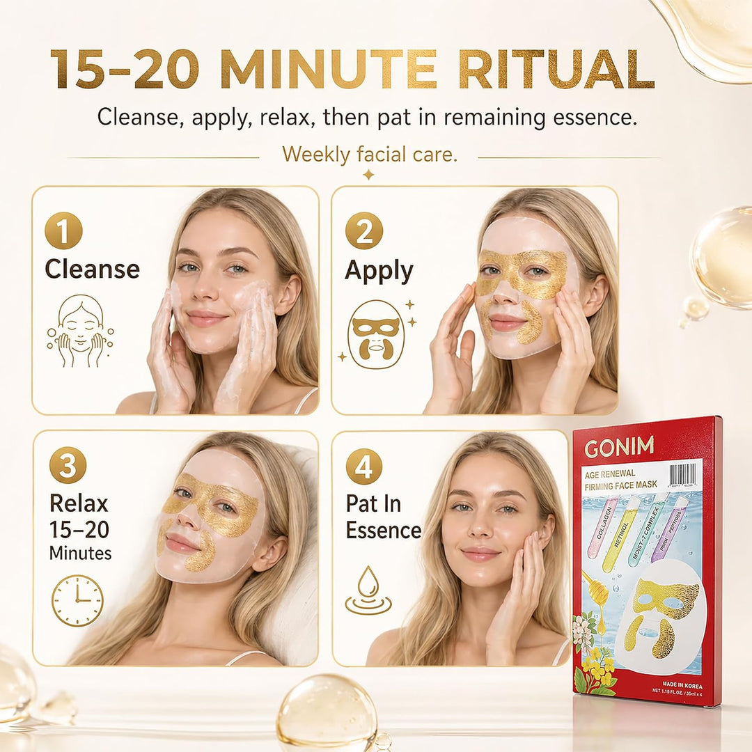 GONIM Máscara facial coreana con parches integrados para los ojos c...