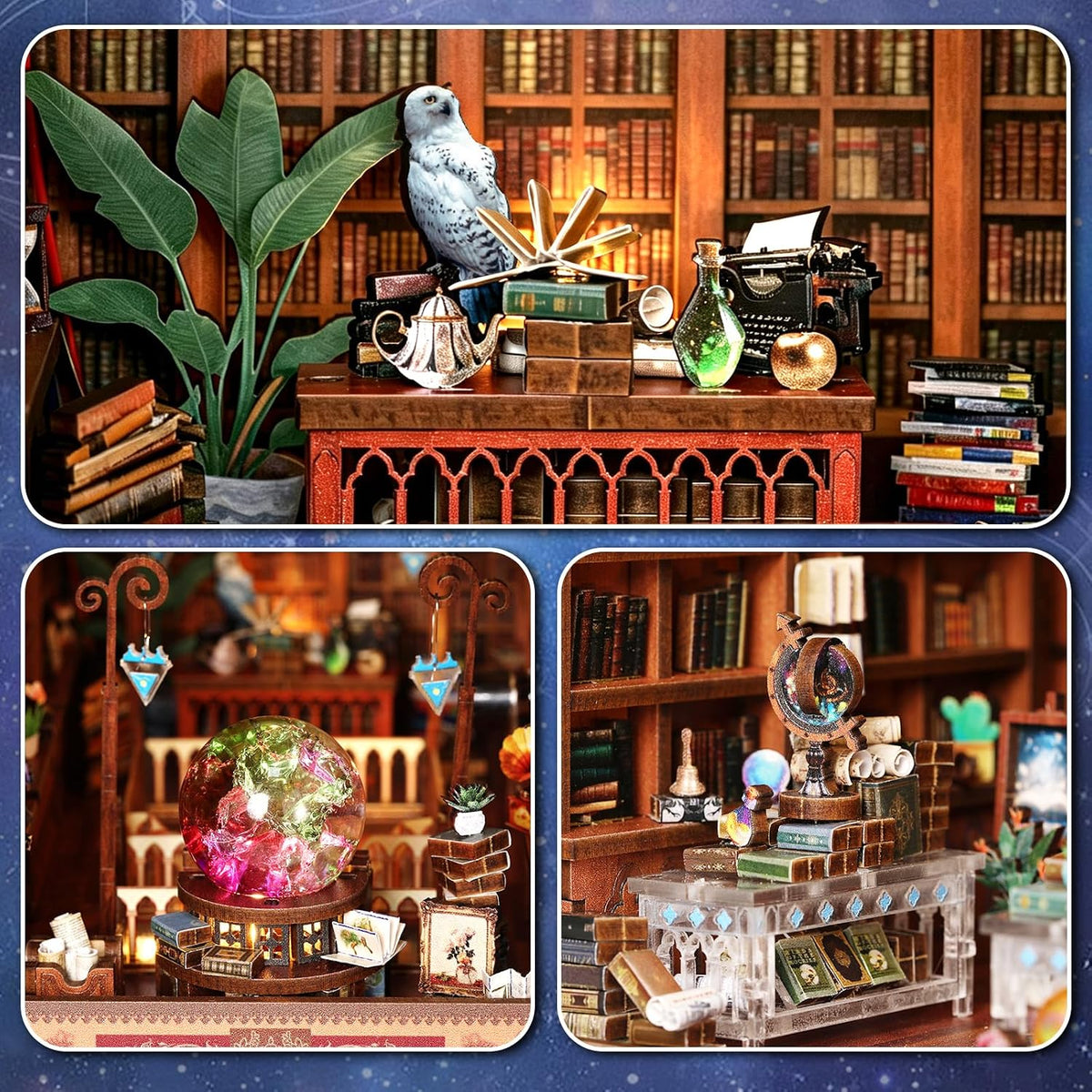 Kit de rincón de libros, kit de casa de muñecas en miniatura para