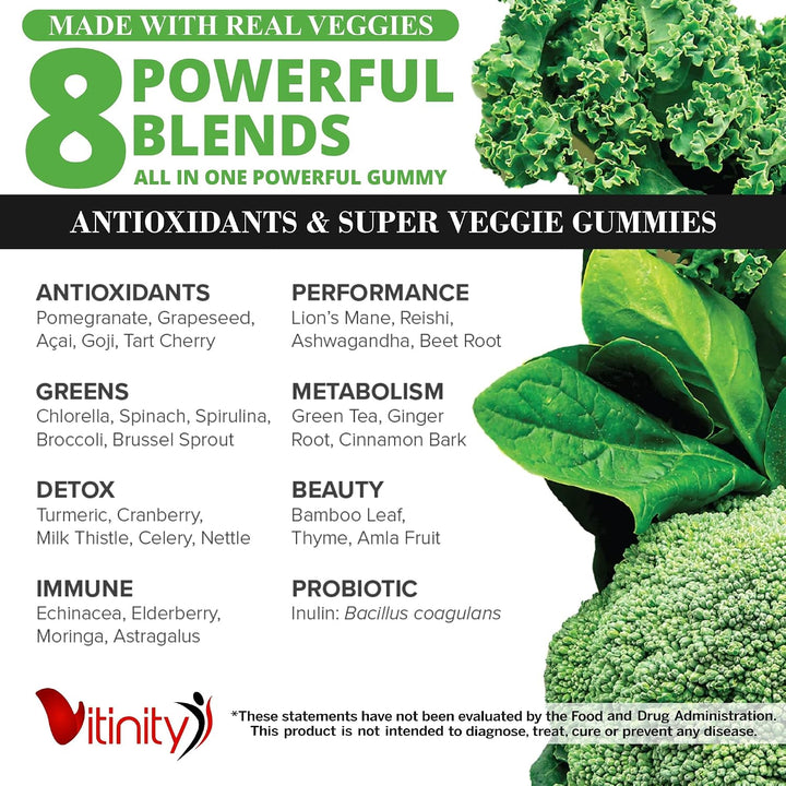 VITINITY Hecho con frutas reales y gomitas vegetales reales, suplem...