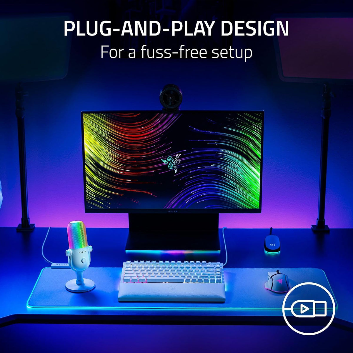 Razer Seiren V3 Chroma RGB, reactivo a juego y streaming, micrófono USB