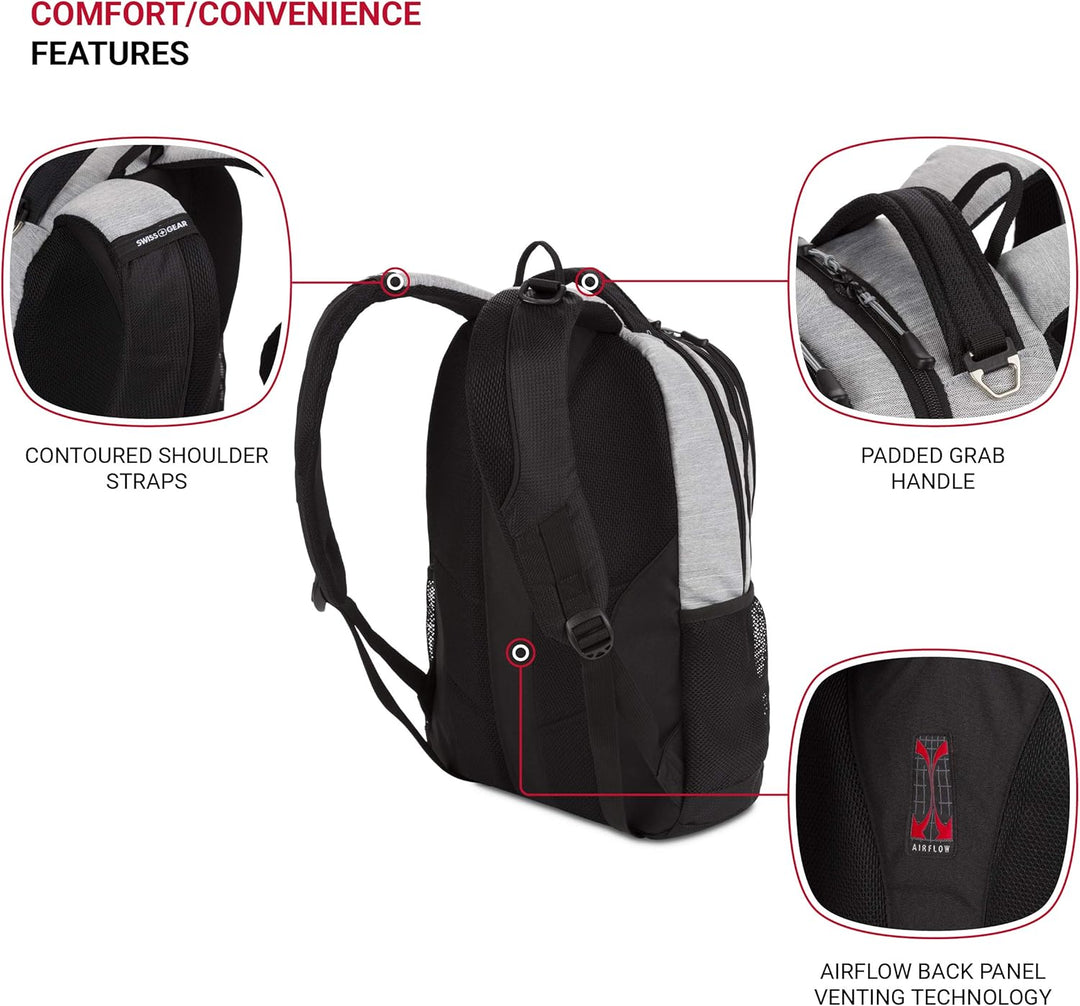 SwissGear - Mochila para laptop Cecil 5505, Gris jaspeado