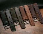 hemsut h Horween - Correas de reloj de cuero para hombre, correa de cuero de liberación rápida para reloj, envoltura de repuesto de 0.71 pulgadas, 0.78 pulgadas, 0.86 pulgadas
