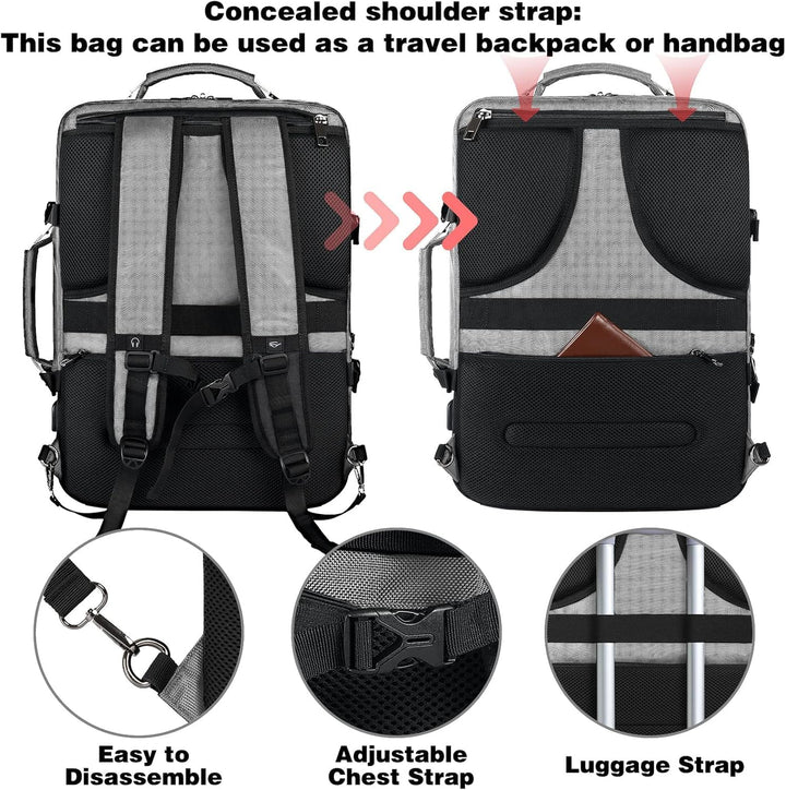 VECKUSON 50L Carry-On Backpack, TSA Approved for Flights, Extra Lar...