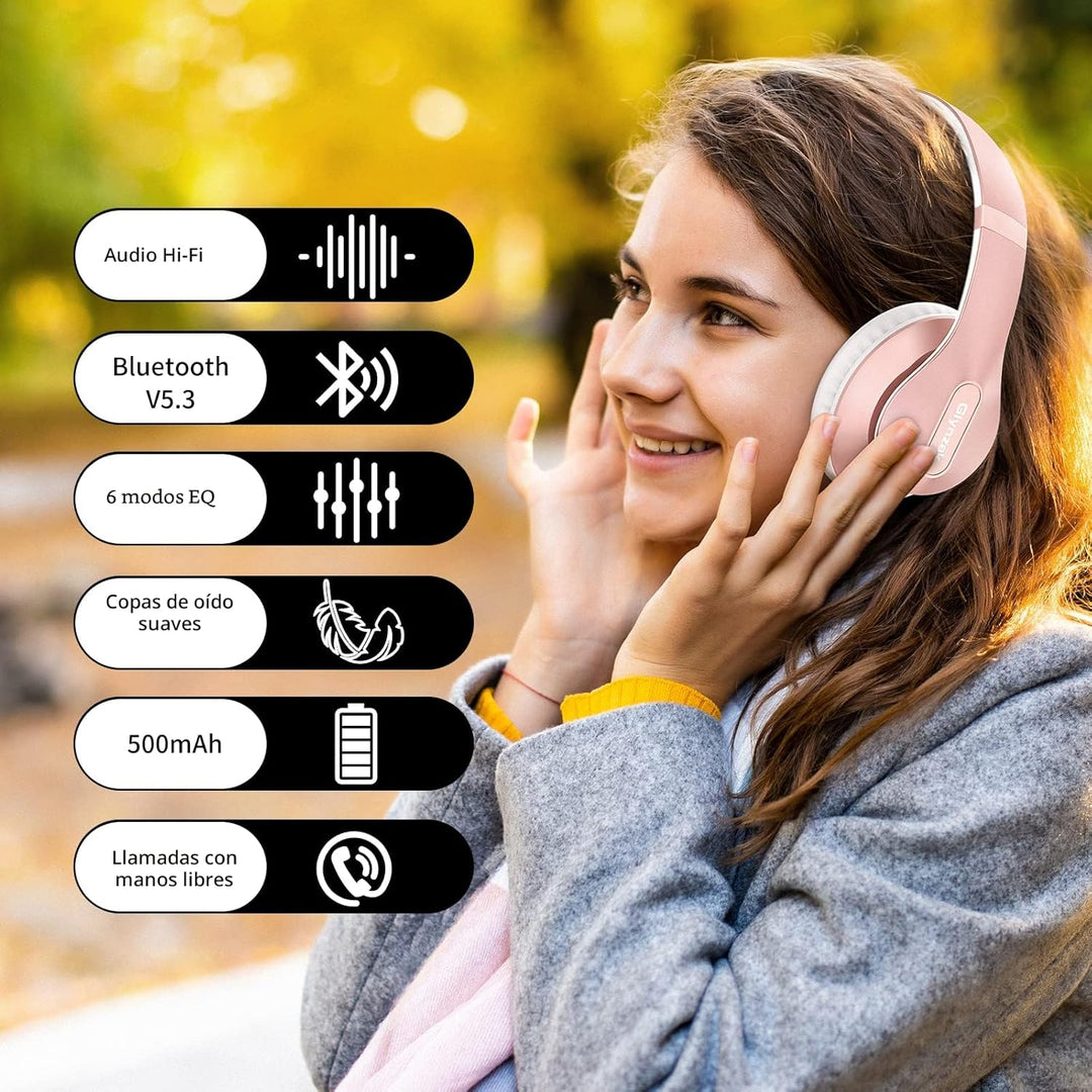 Glynzak Auriculares inalámbricos Bluetooth sobre la oreja 65 horas...
