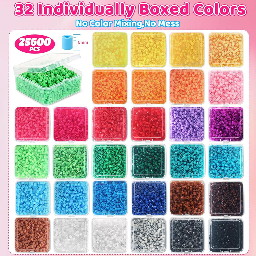 Funtopia Kit de 25600 cuentas fusibles, cuentas de 0.197 in para