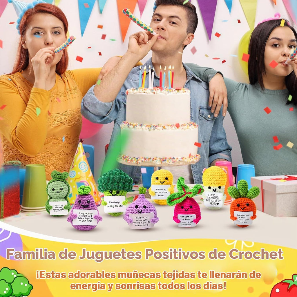 HunnmingRe - Muñeca de ganchillo de 12 piezas con tarjeta positiva