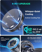 MSXTTLY Qi2.2 25W Certificado para Mag Safe Cargador de Coche Montado en Soporte, Cargador para Ventilación del Coche
