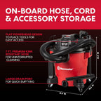 Vacmaster Aspiradora de 12 galones, 5.5 HP Pico de alta capacidad, húmeda/seca - VJH1211PF 1101