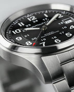 Hamilton HML-H70455133 Khaki Field Reloj de plata automático suizo con pantalla analógica para hombre, Negro -, Militar