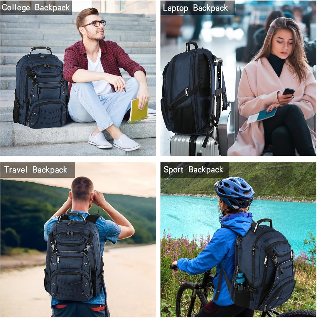 VECKUSON Mochila para portátil unisex de 18.4 pulgadas, bolsa trase...