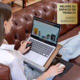 Vigo Wood Escritorio de regazo para laptop, bandeja para laptop con...