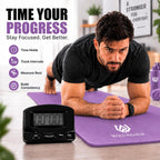 Tapete de yoga extra grueso, antideslizante de 0.591 in NBR, 72 x 24 pulgadas, viene con bola de masaje TPE y cronómetro digital, alfombrilla de entrenamiento para ejercicio en casa, fitness, pilates