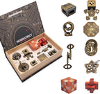 Juego de 9 rompecabezas de metal para el cerebro, rompecabezas de cerebro entrelazado 3D para adultos y adolescentes, juguete de escritorio antiestrés, regalo para aliviar el estrés para cumpleaños, Navidad, vacaciones y fiesta familiar