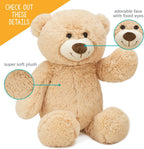 BenBen - Oso de peluche suave, 18 pulgadas, color marrón claro