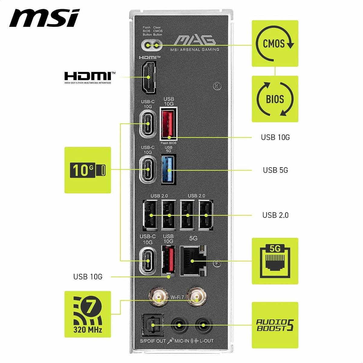 MSI MAG B850 Tomahawk MAX WiFi Motherboard, ATX - Compatible con pr...