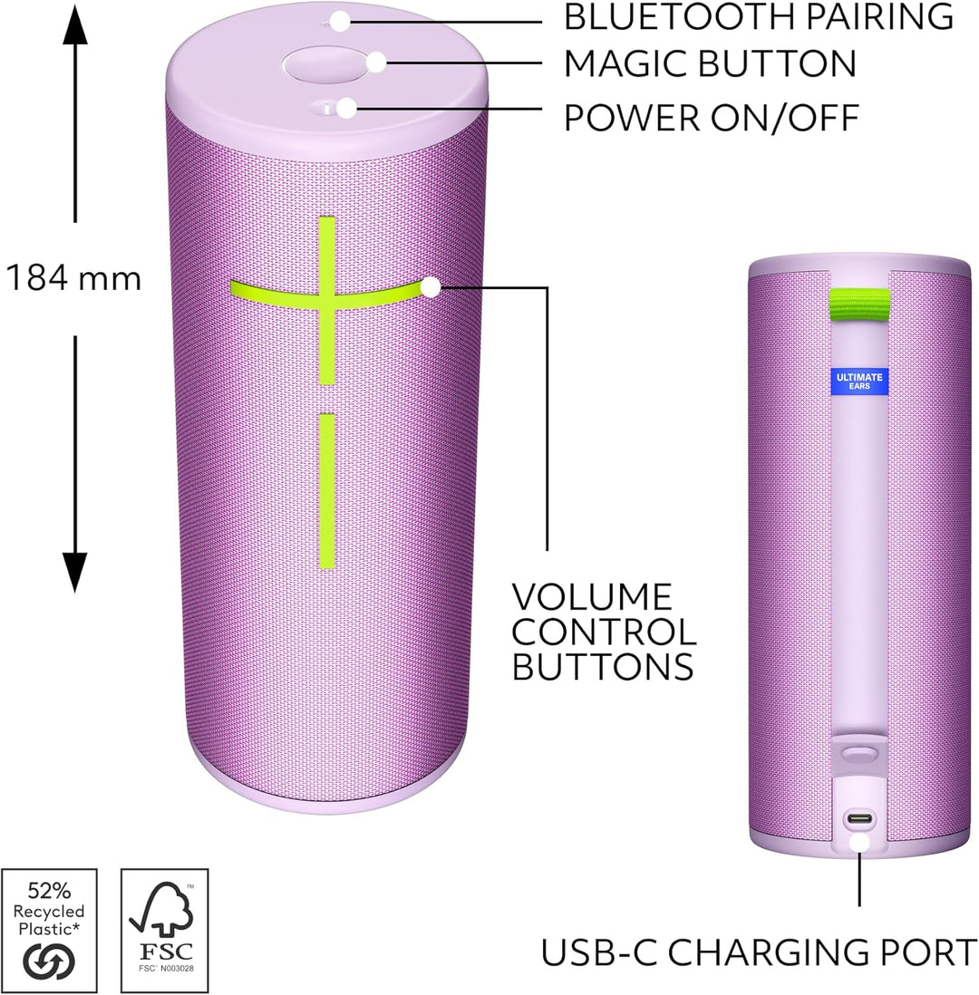 Ultimate Ears Boom 4 - Altavoz Bluetooth portátil impermeable con s...